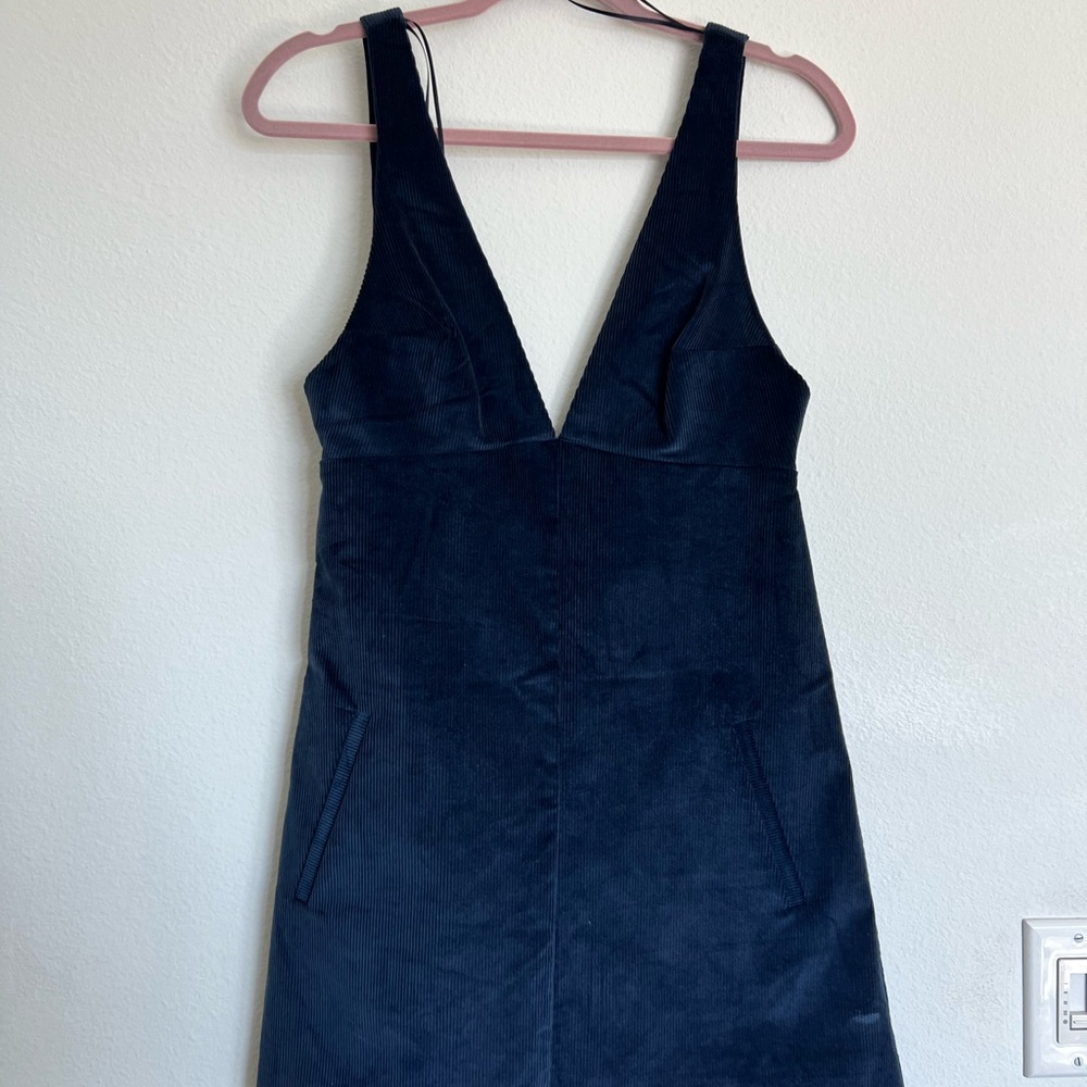 Zara Dark Blue Corduroy Mini Dress